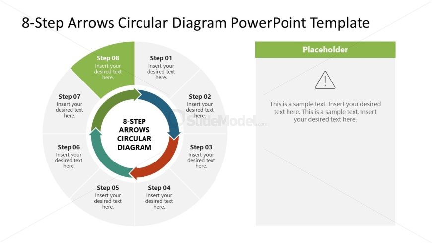 8-Step Arrows Circular Diagram Slide for Step 8