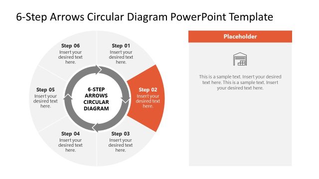 Step 2 Slide – 6-Step Arrows Circular Diagram Template