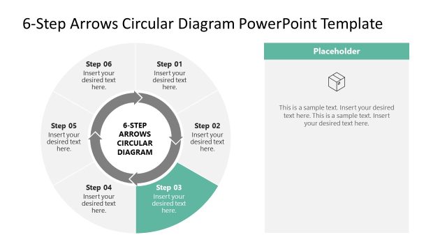 Stage 3 Presentation Slide witth Text – 6-Step Arrows Circular Diagram