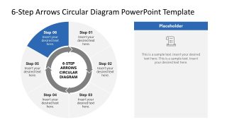 Editable 6-Step Arrows Circular Diagram PPT Template 