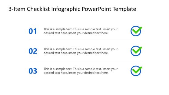 3-Item Checklist Infographic PowerPoint Slide 