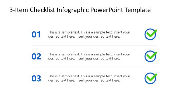 3-Item Checklist Infographic PowerPoint Template