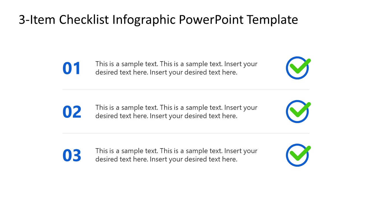 3-Item Checklist Infographic PowerPoint Slide 