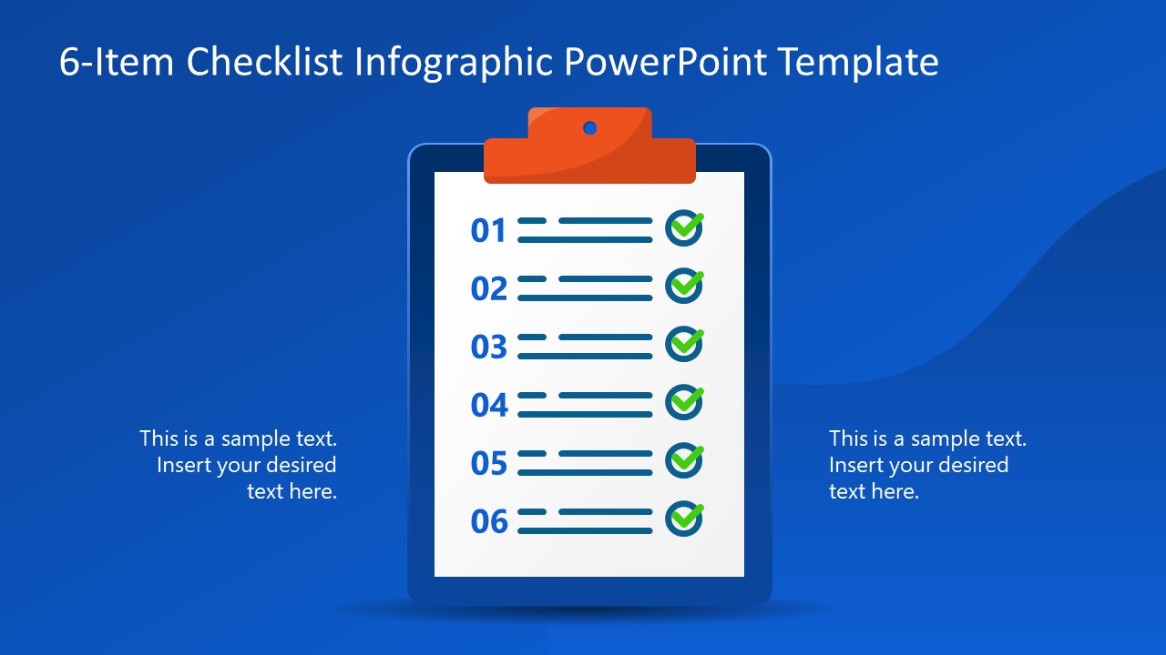 6-Item Checklist Infographic PPT Template