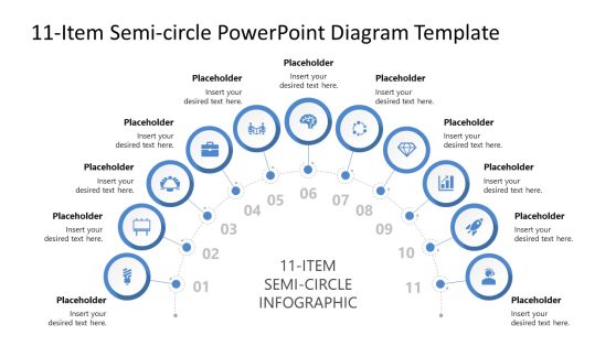 11-Item Semi-circle Infographic PowerPoint Diagram Template