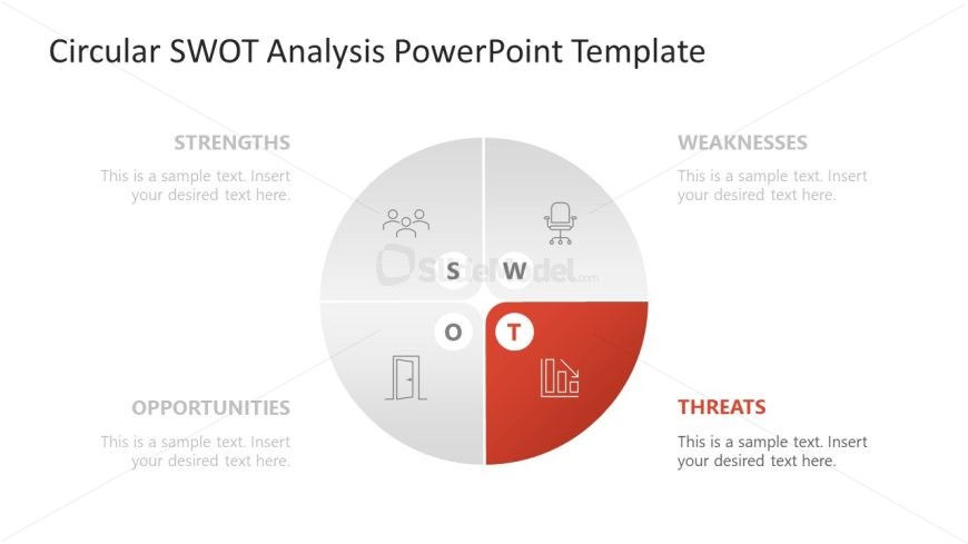 PPT SWOT Analysis Template - Threats Discussion Slide