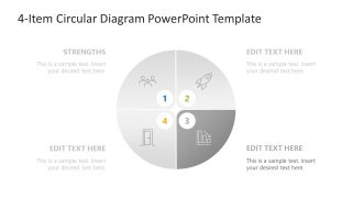 4-Item Circular Diagram Template for PowerPoint 
