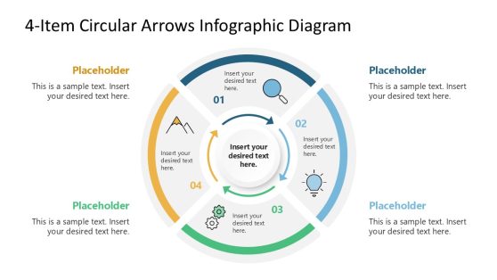 4-Item Circular Arrows Infographic PowerPoint Diagram Template