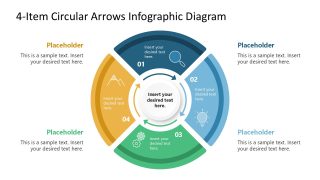 4-Item Circular Arrows Infographic Template for Presentation 