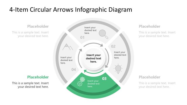 Engaging 4-Item Circular Arrows Infographic Slide