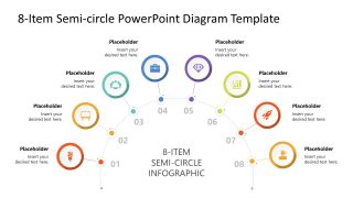PPT Semi-Circle Diagram with Multi-Color Sections & Icons