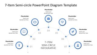 7-Item Semi-circle Infographic Presentation Diagram 