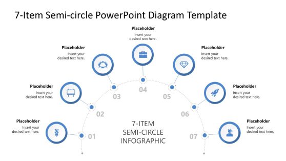 7-Item Semi-circle Infographic Presentation Diagram 