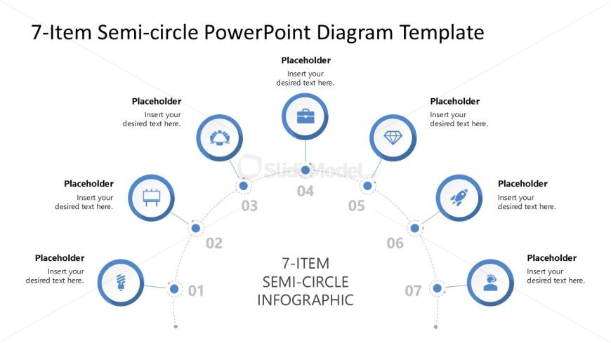 7-Item Semi-circle Infographic Presentation Diagram