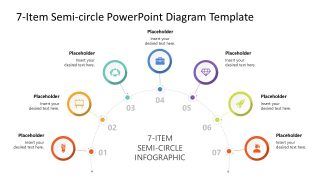 Editable 7-Item Semi-circle Infographic PPT Diagram Slide 