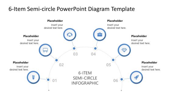 6-Item Semi-circle Infographic PowerPoint Diagram Template