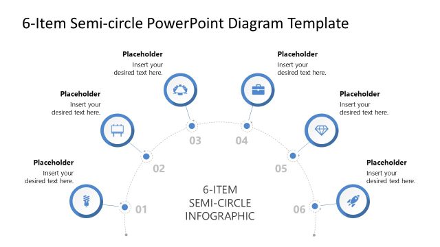 6-Item Semi-circle Infographic PowerPoint Diagram Template