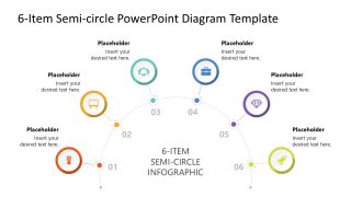 6-Item Semi-circle Infographic Slide for Presentation