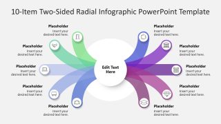 10-Item Two-Sided Radial Infographic PPT Template