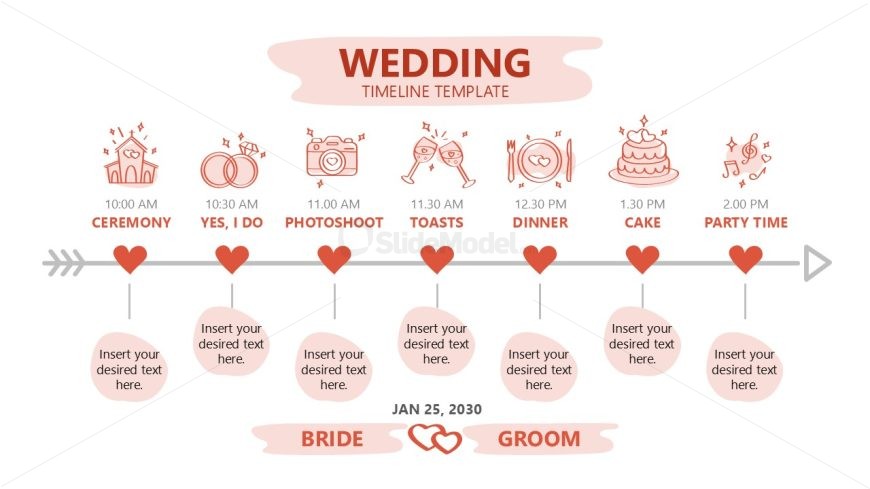 Wedding Timeline PowerPoint Slide