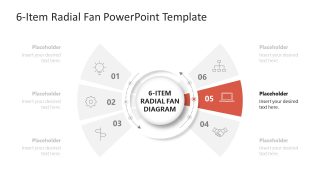 Engaging 6-Item Radial Fan PPT Template
