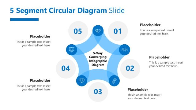 Five Segment Circular Diagram Slide – Business Report Template