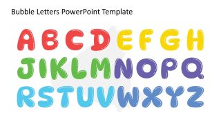 Multi-Color Filled Bubble Alphabets for PPT Presentation