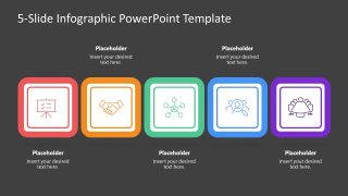 Customizable 5-Item Horizontal Infographic Slide Template