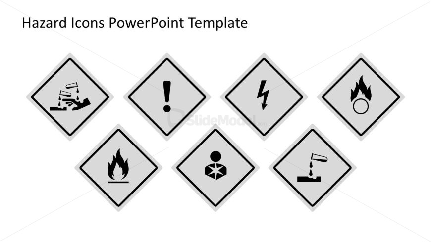 Creative Hazard Icons Template Slide