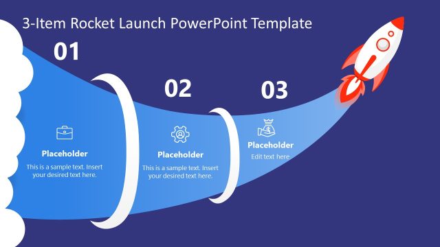Editable 3-Item Rocket Launch Presentation Template