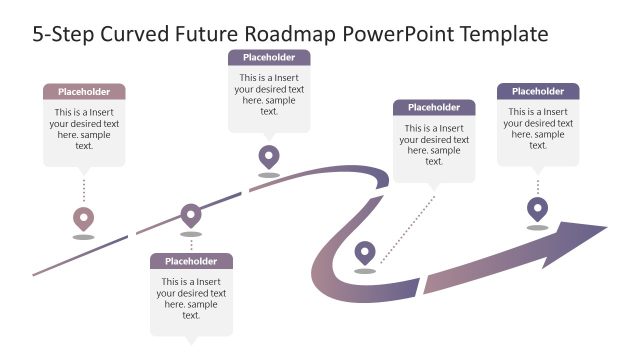 5-Step Curved Future Roadmap PowerPoint Template