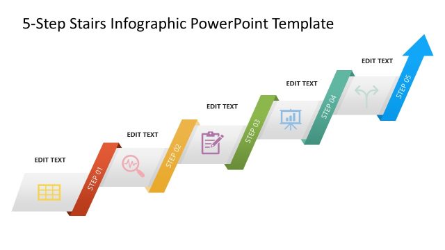 5-Step Stairs Infographic PPT Slide Template