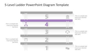 5 Level Vertical Ladder Template Slide 