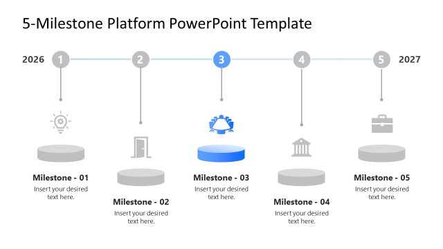 Editable 5 Milestone Platform PPT Template