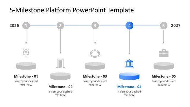 Engaging 5 Milestone Platform PPT Layout with Focus Effect