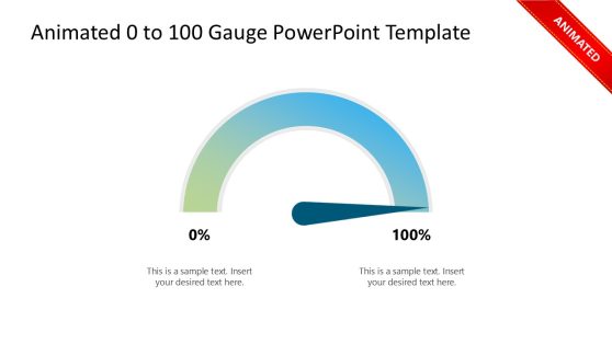 Animated 0 to 100 Gauge PowerPoint Template