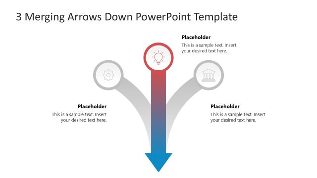 3 Merging Arrows Down Presentation Slide