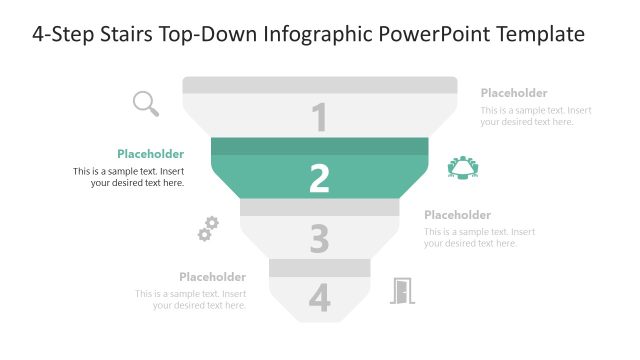 4-Step Stairs Top-Down Presentation Slide Template