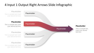 4 Input 1 Output Right Arrows Template for PowerPoint 