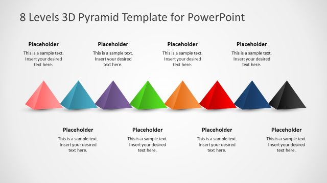 8 Levels 3D Pyramid PPT Layout for Business Discussion
