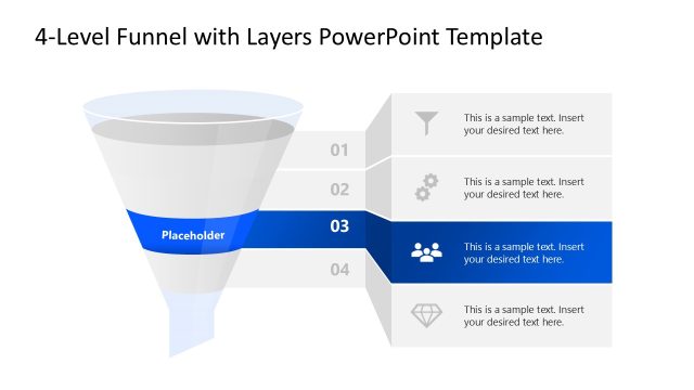 Level 3 Presentation Slide – 4-Level Funnel with Layers Template