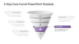 Editable 5-Step Cone Funnel Template
