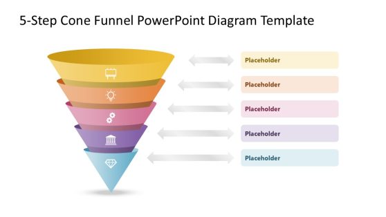 Editable 5-Step Cone Funnel Presentation Template