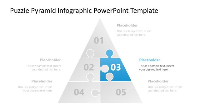Number Three Section Highlight Puzzle Pyramid Diagram Slide