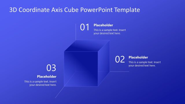 Customizable 3D Coordinate Axis Cube PowerPoint Layout