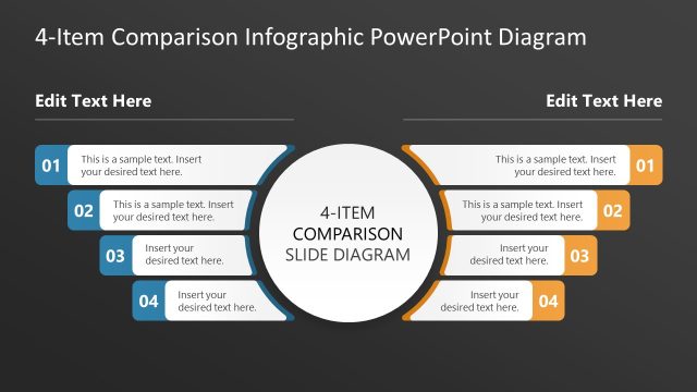 Customizable 4-Item Comparison Infographic Template Slide