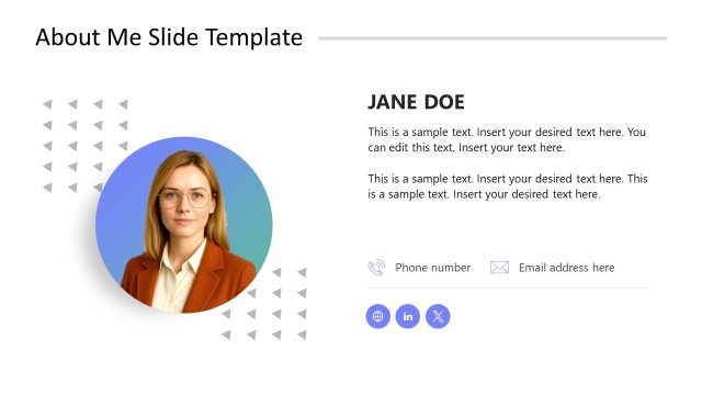 Simple About Me Slide Template for PowerPoint
