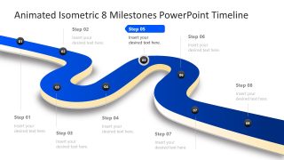 Isometric 8 Milestones Presentation Slide Template