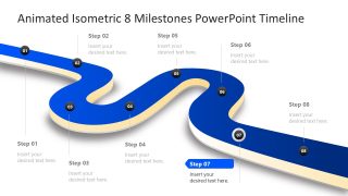 Animated Isometric 8 Milestones Layout Timeline Diagram 