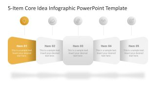Editable 5-Item Core Idea Infographic Slide 